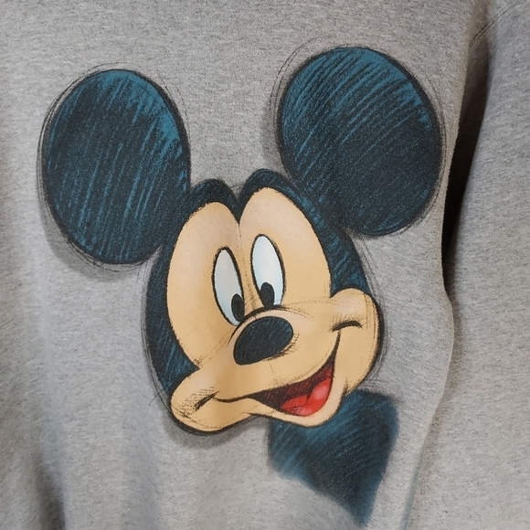 Vintage Mickey Mouse Small Sweatshirt gray L/S Crew Neck by Walt Disney Land - Picture 8 of 11